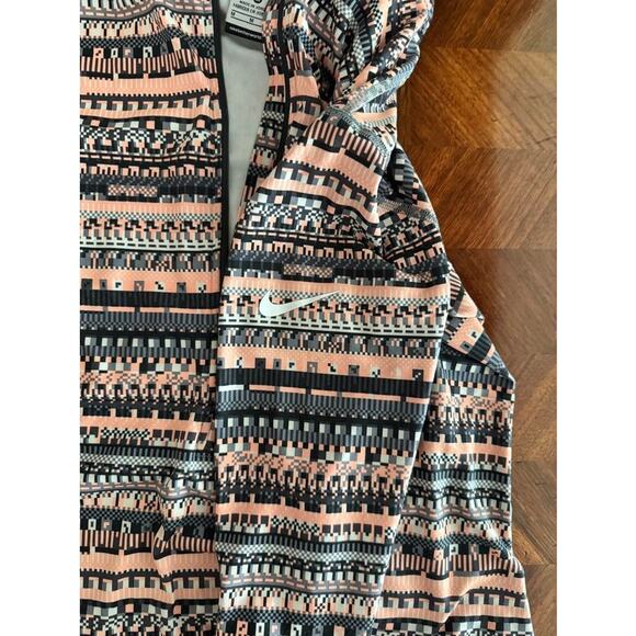 Nike Pro Dri-FIT 1/2 Zip Pullover Women’s M Peach Gray Print Training Top - Picture 6 of 14